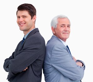 image of businessman and his son